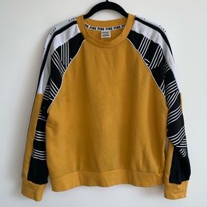 VS PINK Sweatshirt - Black, White, Yellow Crewneck